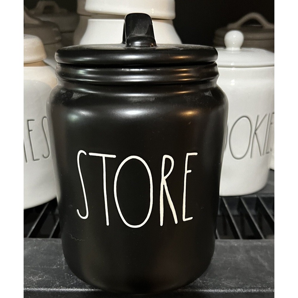 Rae Dunn Black STORE Canister